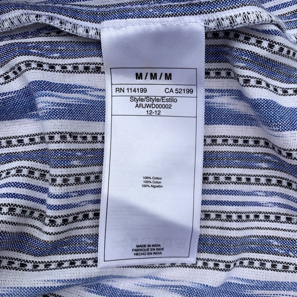 Ruched Sweetheart Neckline Southwest Stripe Cotton Chambray Strapless Mini Dress - Picture 5 of 9